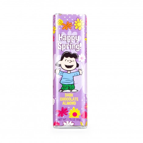 Peanuts Happy Spring Dark Almond Chocolate Bar with Lucy