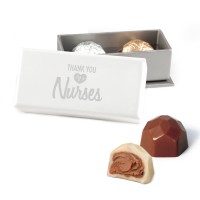 Thank You Nurses 2 pc Deco Truffle Box with Foiled Hazelnut Truffles